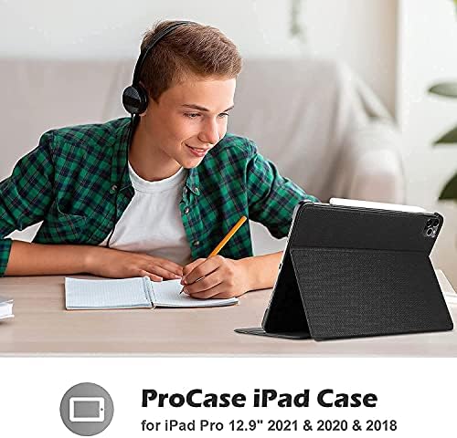 פרוקאז 'צרור מארז פוליו דק עם עמדת עור עמדת עמדת כיסוי מגן עבור iPad Pro 12.9 אינץ'