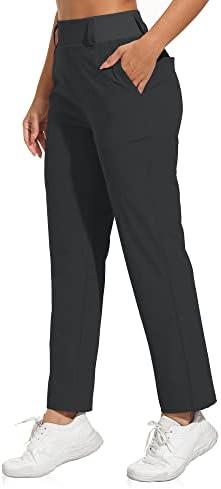 מכנסי גולף של נשים עליות עם 5 כיסים מכנסי עבודות מתיחה במותניים גבוהות לנשים מכנסי טיול חיצוניים חיצוניים