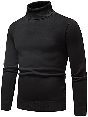 סוודרים גדולים וגבוהים של פדאסו לגברים, סוודר גברים סוודר צוואר גבוה בצבע אחיד סוודר תחתון דק