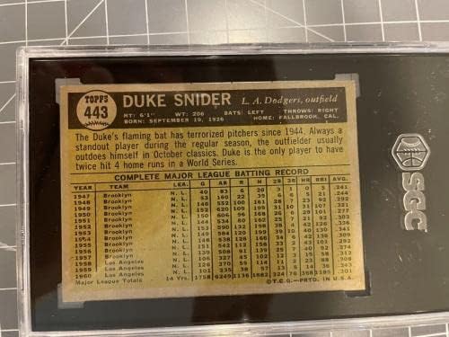 1961 Topps 443 Duke Snider Los Angeles Dodger