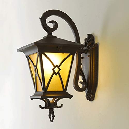 LIRUXUN בסגנון אירופי מנורת קיר חיצונית מנורת גינה חיצונית גן וילה דלת רטרו קיר מנורת קיר חיצוני קיר מרפסת מנורת