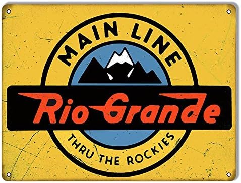 Rio Grande Main Main Train Train Train, Rio Grande Main Train Wintage Wintage Sign Railroad Sign, שלט אלומיניום 8 x 12 אינץ '.