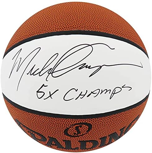 מייקל קופר חתם על כדורסל לוח לבן של Spalding W/5X אלופות - כדורסל חתימה