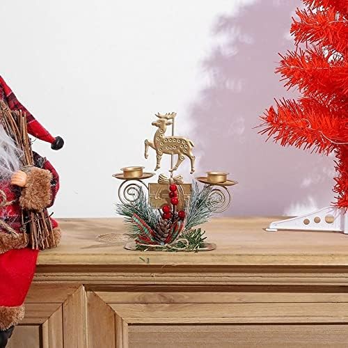 האוצ ' ו חג המולד פנס פמוט מתכת מלאכות יצוק ברזל סגנון אוכל שולחן קישוטי חג המולד