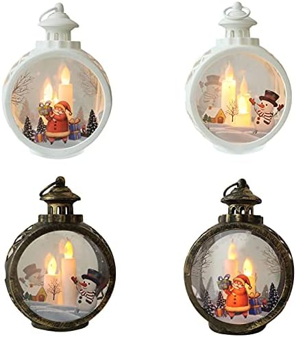 4 קל24 הוביל מנורת חג המולד קישוטים לבית פנס אור נרות חג המולד עץ קישוטי סנטה מנורת בית תפאורה