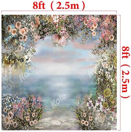 קייט 8 על 8 רגל / 2.5 על 2.5 מ ' אביב ציור שמן פרחי רקע מופשט דיוקן צילום כחול ים שמיים תפאורות
