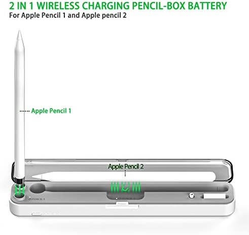 מארז טעינה אלחוטי מגנטי תואם לעיפרון אפל הדור השני & הראשון, רציף מטען עבור עט חרט אייפד, נשיאת תיק ואחסון תיבת מגן לאייפד פנסיל