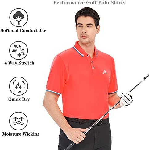חולצות גולף לגברים שרוול קצר בכושר יבש בכושר לחות לחות בביצועים