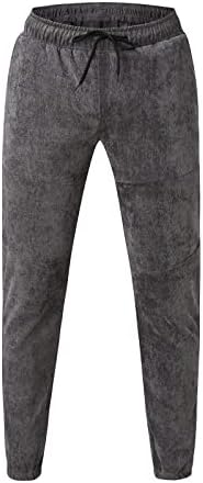 מכנסי זיעה של Sezcxlgg לגברים גברים נוחים מכנסיים של הרלן מסלול צבע אחיד מכנסי אימון שרוול עם כיס