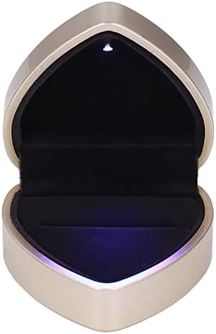 Vifemify LED תכשיטים דוגמנות דוגמנות מראה ייחודי בטנה מפוארת ואלגנטית עם יום הולדת לחתונה של חומר קטיפה שחור עם