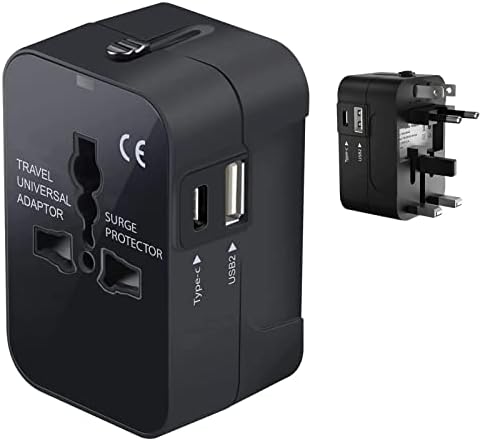 Travel USB פלוס מתאם כוח בינלאומי תואם לסמסונג SM-G850A עבור כוח ברחבי העולם לשלושה מכשירים USB Typec, USB-A לנסוע בין ארהב/איחוד האירופי/AUS/NZ/UK/CN