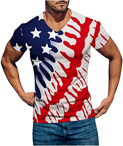 פלוס גודל 4 ביולי צמרות לגברים אמריקאים דגל אמריקה הדפס חולצות חולצות פטריוטיות 2023 חולצות יום עצמאות