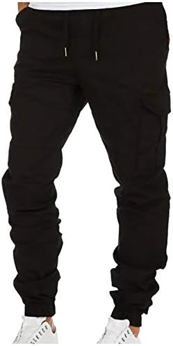 UTPO ספורט ספורט כושר אורך צבע מכנסיים מכנסיים כיס מזדמן פיתוח גוף מכנסיים למכנסיים מגורים