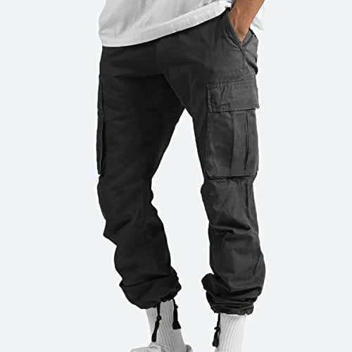 מכנסי מטען של LBJTAKDP מכנסיים עם כיסים עבודה מזדמנת שולטת טיולים אלסטיים לחימה מכנסיים מכנסיים חיצוניים טהוט מזדמן