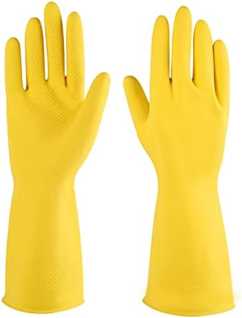 כפפות ניקוי גומי צהוב 3 או 6 זוגות עבור משק הבית, לשימוש חוזר כפפות לשטיפת כלים למטבח.