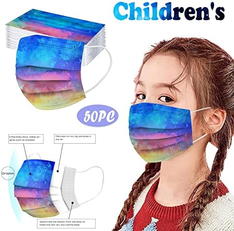 50 מחשב ילדי מסכת חד פעמי פנים מסכת לקשור לצבוע הדפסת פנים כיסוי לנשימה נוח מסכת עבור ילד בני בנות חיצוני