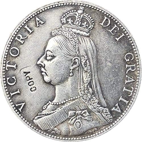בריטניה 1890 1 פלורין - ויקטוריה 2 דיוקן עותק מטבעות לעיצוב משרדים בחדר הבית