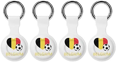 אהבת בלגיה כדורגל מודפס סיליקון מקרה עבור תגי אוויר עם מחזיק מפתחות מגן כיסוי אוויר תג מאתר גשש אביזרי מחזיק