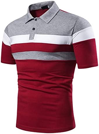 חולצת פולו לגברים עם כפתור 1/4 כפתור דש רזה מתאימים חולצות גולף שרוול קצר לגברים טלאי אופנה