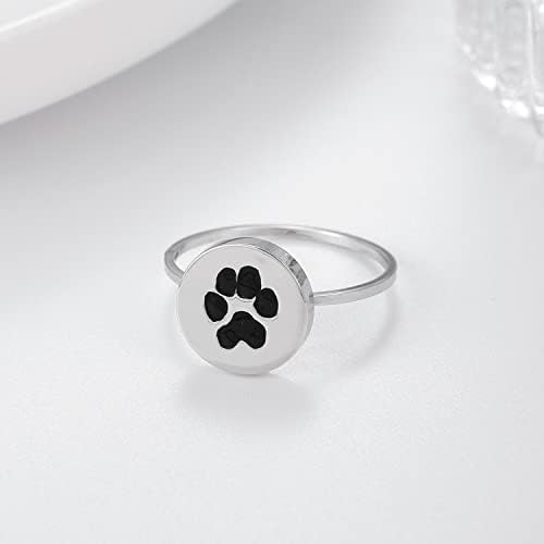 נאמן כלב טבעת מותאם אישית הדפסת שרשרת לחיות מחמד שרשרת בזיכרון של כלב מחמד זיכרון תכשיטי זיכרון תכשיטי טבעת לחיות מחמד - פלדה-9