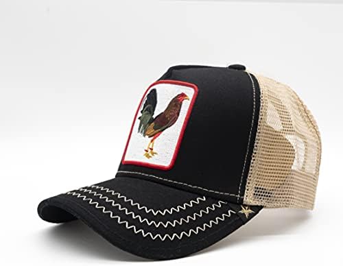 זהב כוכב כובע-תרנגול שחור / בז ' נהג משאית כובע אחד גודל