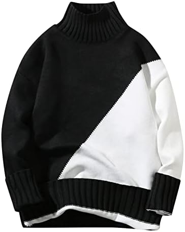 אופנה Dudubaby צבע שרוול ארוך מזדמן צבע צוואר עגול סוודר גברים סוודר רופף