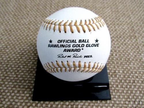 ג'ו פפיטון 3 x gg ינקי גורים חתום בפרס כפפת זהב אוטומטית oml בייסבול JSA 2 - כדורי בייסבול עם חתימה