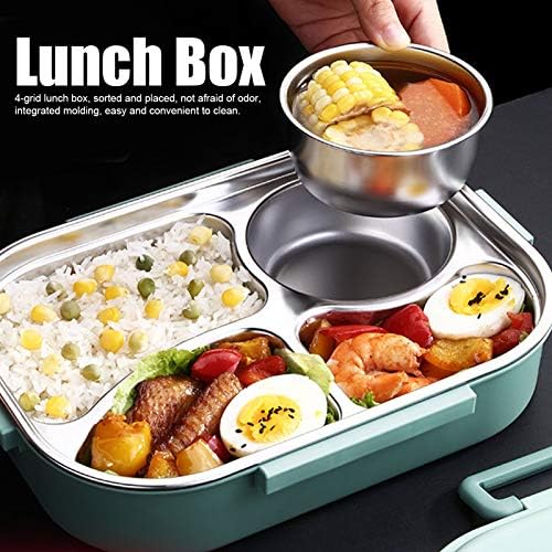 Bento Box, 304 קופסת ארוחת צהריים מפלדת אל חלד, תיבת בנטו תא, 4 קופסת בנטו ניידת, מיכל אחסון מזון לסטודנטים למבוגרים מובנים