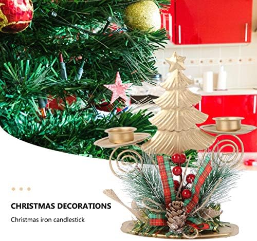 2 יחידות עץ חג המולד אור תה מתכת חג המולד פמוט חג המולד קישוט פמוט חג המולד ברזל פמוטים פמוטים: זהב