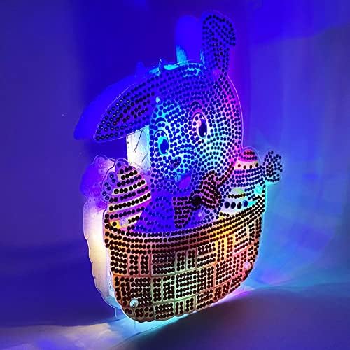 לילה רך אור פסחא DIY 5D יהלום ערכות ציור ציור פסחא ארנב ביצי שולחן קישוט עם מיתר LED אור ציורים יהלומים חמודים קישוט ליום חג הפסחא כחול