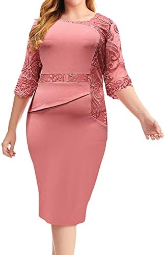 נשים Kuluywon 2023 שמלת קייפ ליידי פלוס הדפסת אופנה בגודל שמלות עפרון חצי שרוול כותנה שמלת שרוול ארוך