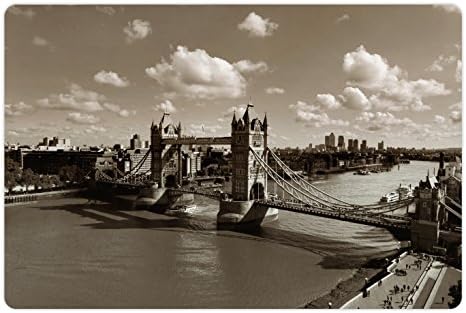 אמבסון נסיעות לחיות מחמד מחצלת עבור מזון ומים, מגדל גשר בלונדון עיר מעונן שמיים ישן היסטורי נוף עירוני נוסטלגיה אנגליה, מלבן החלקה גומי